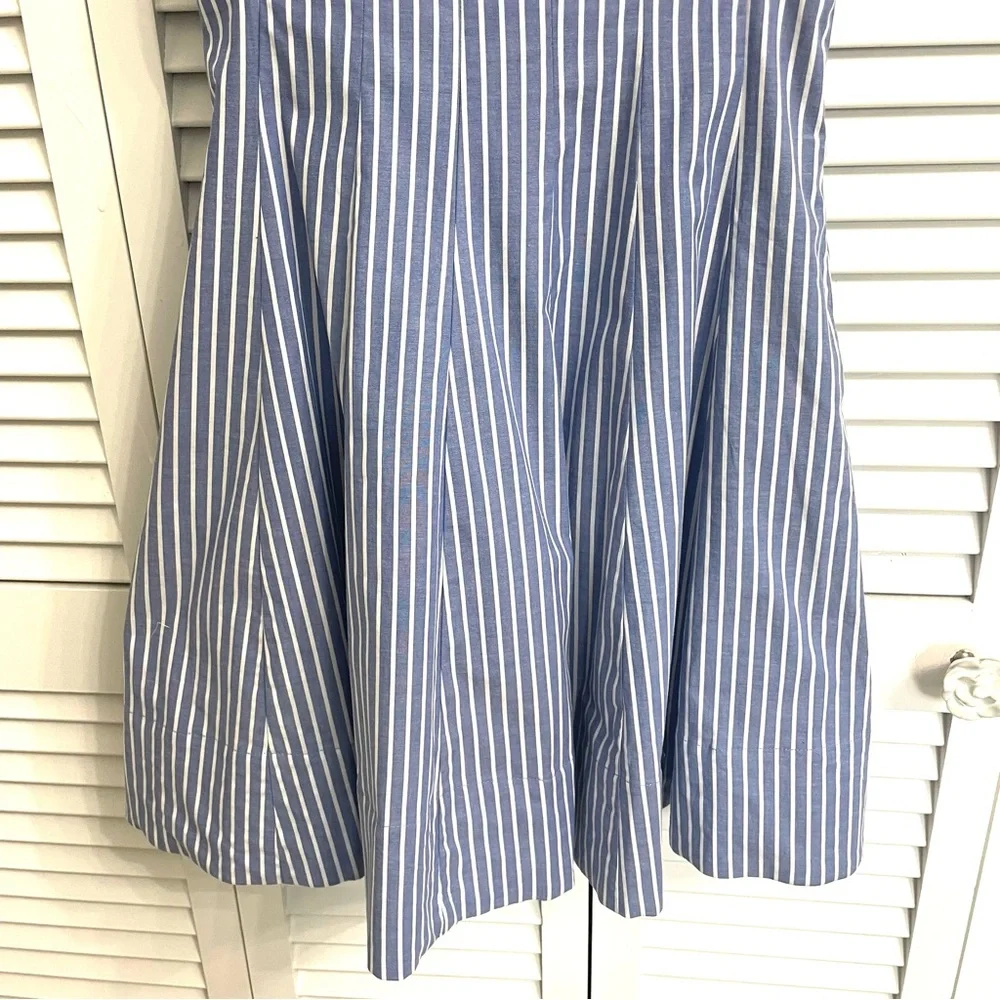 NWT Cynthia Rowley Womens Blue White Stripe Fit & Flare Sundress Sleeveless Sz 4 - Picture 3 of 13